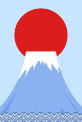 初日の出の年賀状イラスト
