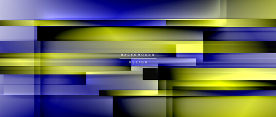 Fototapeta premium Dynamic lines on fluid color gradient. Trendy geometric abstract background for your text, logo or graphics