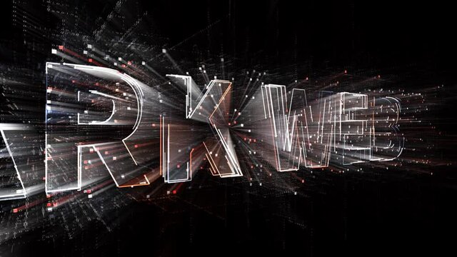 4k DARK WEB word tag cloud;binary code.The Matrix binary text design animation;changing from zero to one digits;abstract tech background.
