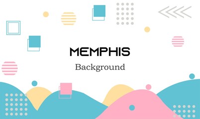 Vector memphis background absract shapes with pastel color