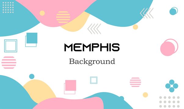 Vector Memphis Background Absract Shapes With Pastel Color