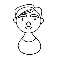 woman character with short hair national hispanic heritage line style icon