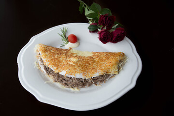 meat tapioca  with cherries