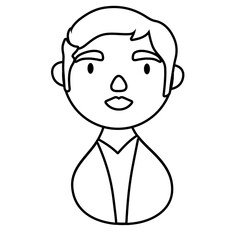 man with beard character national hispanic heritage line style icon