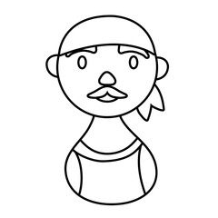 man with mustache national hispanic heritage line style icon