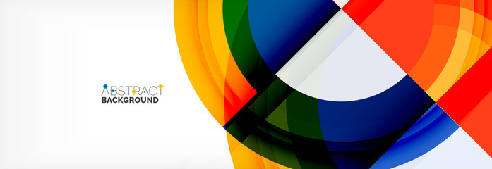 Obraz premium Round shapes, triangles and circles. Modern abstract background