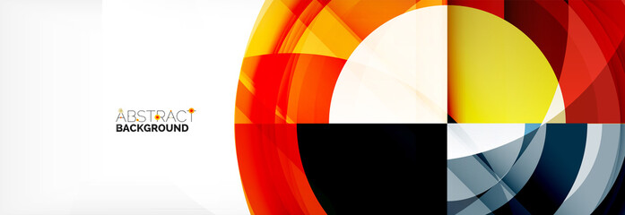 Obraz premium Round shapes, triangles and circles. Modern abstract background