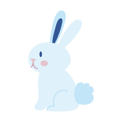 Fototapeta na wymiar mid autumn cute rabbit seated flat style icon