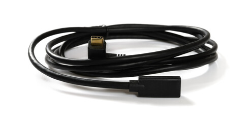 type C cable with male plug and female socket on a white background