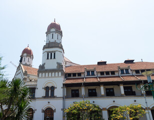 Fototapeta na wymiar The famous colonial building in Semarang, Indonesia called Lawang Sewu