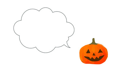 halloween pumpkin with speech bubble