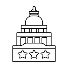 Fototapeta na wymiar capitol building usa election line style icon