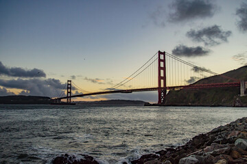 Golden Gate Bridge at sunset, San Francisco