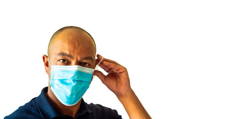 A black man wearing a face mask for public health