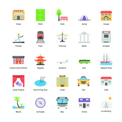 City Map Flat Elements Pack 