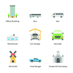 City Map Flat  Vectors Pack 