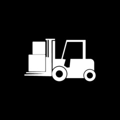 Forklift icon isolated on dark background 