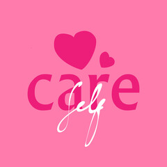 Text about self care. Healthcare Skincare. Take time for your self.