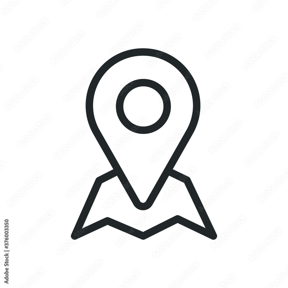 Poster map pointer vector icon on white background for web and mobile app