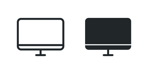 vector illustration of computer monitor screen on white background