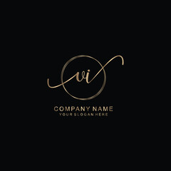 VI Initial handwriting logo template vector
