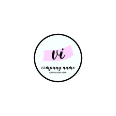 VJ Initial handwriting logo template vector
