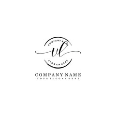 Obraz premium VL Initial handwriting logo template vector