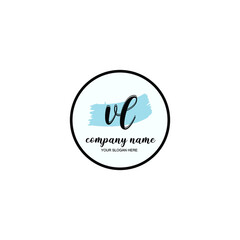 VL Initial handwriting logo template vector
