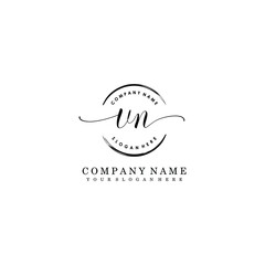 Obraz premium VN Initial handwriting logo template vector 