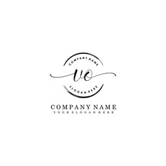 VO Initial handwriting logo template vector
