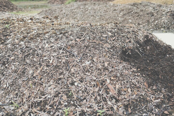 organic compost heap. fertilizer production for soil cultivation