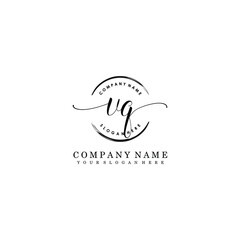 VQ Initial handwriting logo template vector
