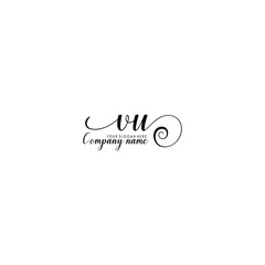 VU Initial handwriting logo template vector
