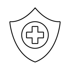 Obraz premium medical cross in shield flat style icon
