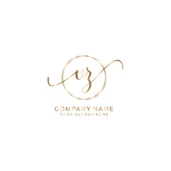 VZ Initial handwriting logo template vector