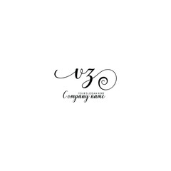 VZ Initial handwriting logo template vector