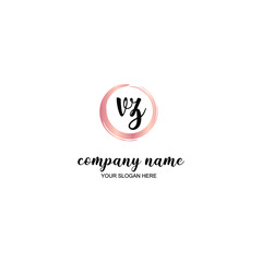 VZ Initial handwriting logo template vector