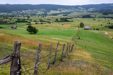 Fototapeta na wymiar Countryside landscape on zlatibor mountain in Serbia