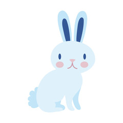 mid autumn cute rabbit flat style icon