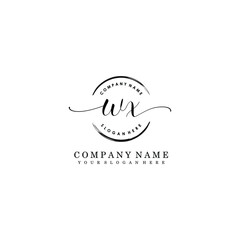 WX Initial handwriting logo template vector