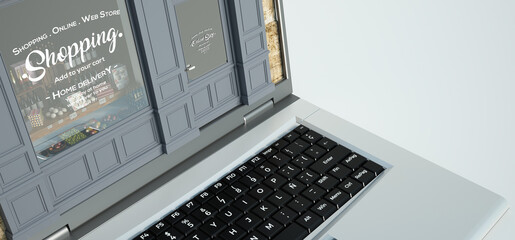 Traditional shop online sales