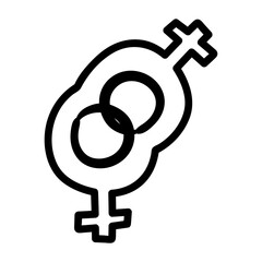 lesbian gender symbol of sexual orientation line style icon