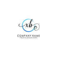 Fototapeta premium XB Initial handwriting logo template vector