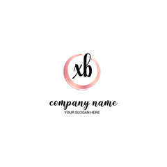 XB Initial handwriting logo template vector