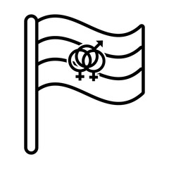 genderqeer pride flag of sexual orientation line style icon