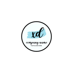 XD Initial handwriting logo template vector