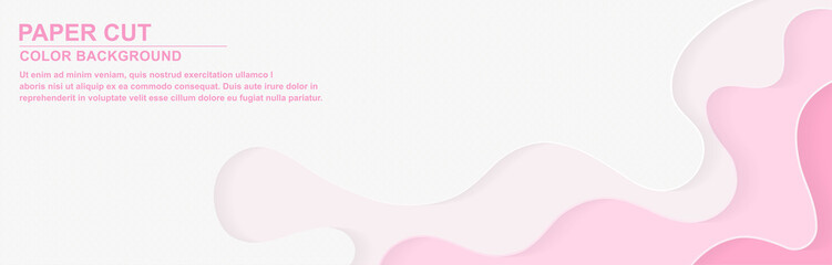 Obraz premium Stylish pink paper cut layers background