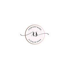 XS Initial handwriting logo template vector