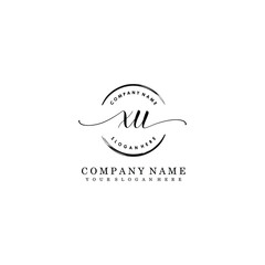XU Initial handwriting logo template vector