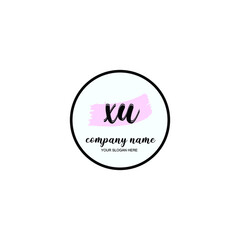 XU Initial handwriting logo template vector